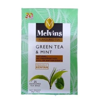 Melvins Green Tea & Mint 25 Enveloped Tea Bags 50g