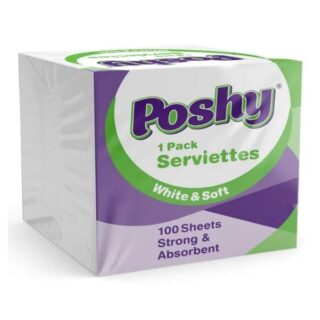 Poshy White & Soft Serviettes 100sheets
